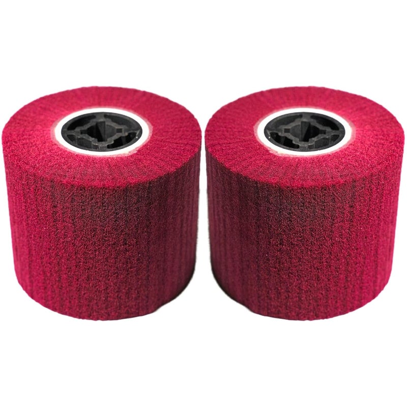 JONAS C 2 Pcs 320 Grit Burnishing Polishing Wheel Drum, 4.7" x 4" Abrasive Drawing Wheel Drum, Finishing Drum, Surface Conditioning Tool Drum for Metal, Wood, Plastic - Image 2